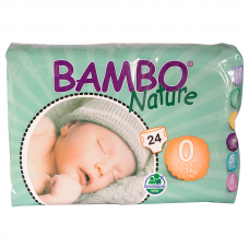 Bambo Nature Eco Disposable Nappies Size 0: 1-3 kg's 24's (premature) 