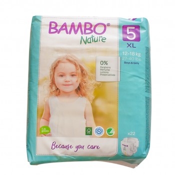 Bambo Nature Eco Disposable Nappies Size 5: 12-18 kg 22's (junior)