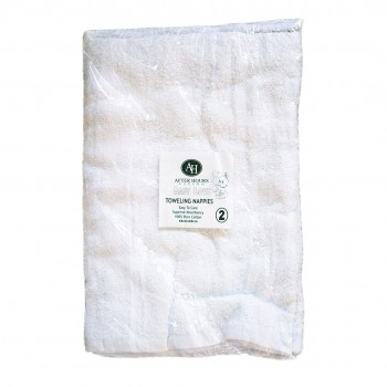 Terry  Toweling Square Nappies/ Cotton Pre-folds  2-Pack